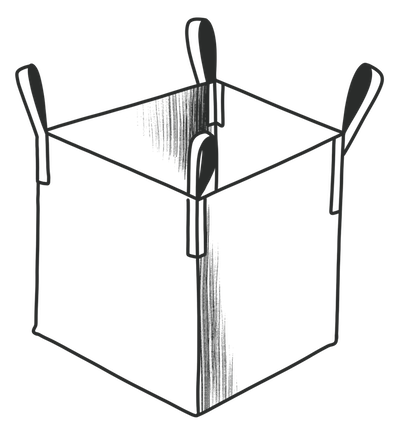 FIBC Bulk Bag graphic drawing: Plain bottom