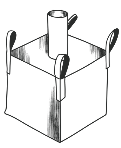 FIBC Bulk Bag graphic drawing: Spout top