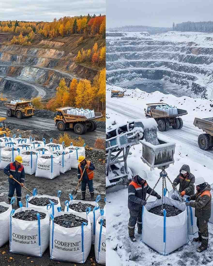 FIBC bags used for bulk material handling in mining operations across seasons